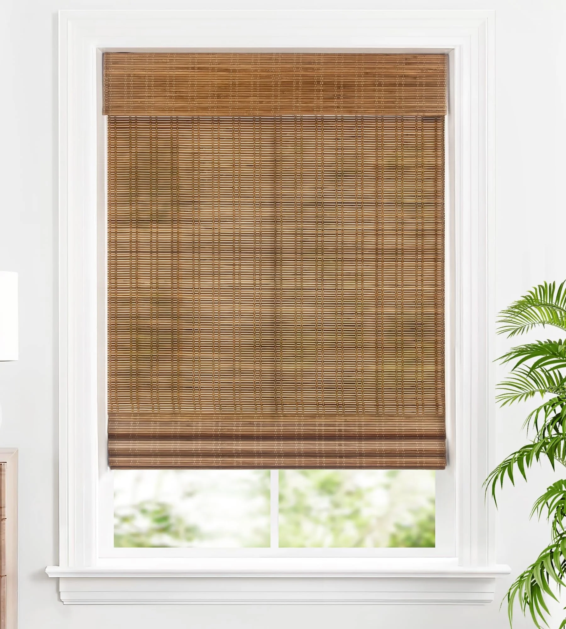 LazBlinds Cordless Bamboo Roman Shades, Light Filtering Window Treatment, Roll Up Bamboo Blinds for Window 36'' W x 60'' H, Ceylon Light Russet