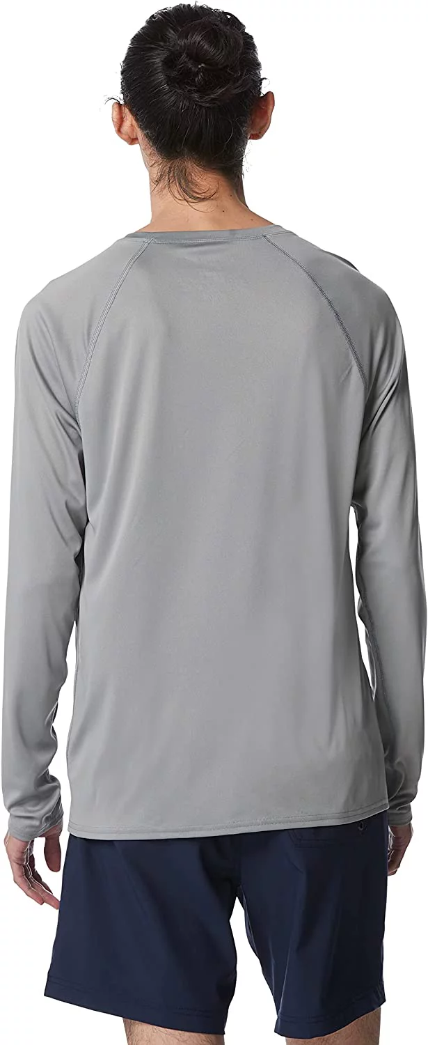 Men's Speedo 7748221 Easy Regular Fit Long Sleeve Swim Shirt (Monument 2XL)