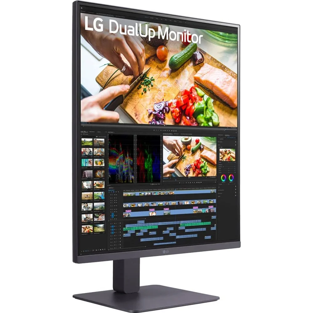Open Box LG 28MQ750-C 28 Inch SDQHD (2560 x 2880) Nano IPS DualUp Monitor with Tilt/Height/Swivel Stand, DCI-P3 98% (Typ.) HDR10, USB Type-C (90W PD) - Black