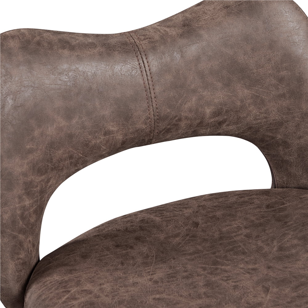 Yaheetech Set of 2 Height Adjustable Bar Stools,Retro Brown