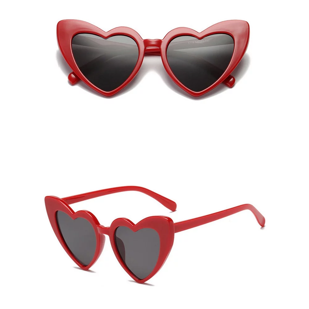 Toyfunny Women Retro Fashion Heart-shaped Shades Sunglasses Integrated UV Glasses