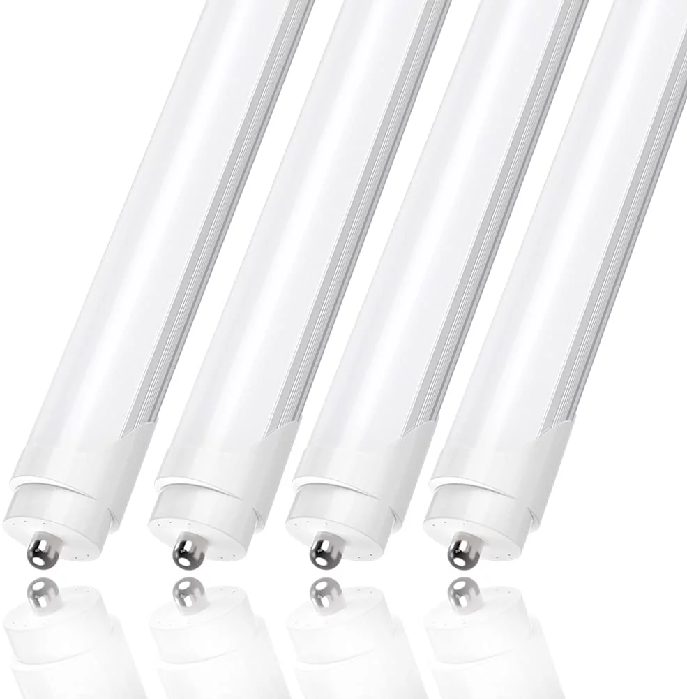 Single Pin T8 LED Tube Light 8ft Fa8 LED Bulbs, 45W 6000K Froted, 8-Pack