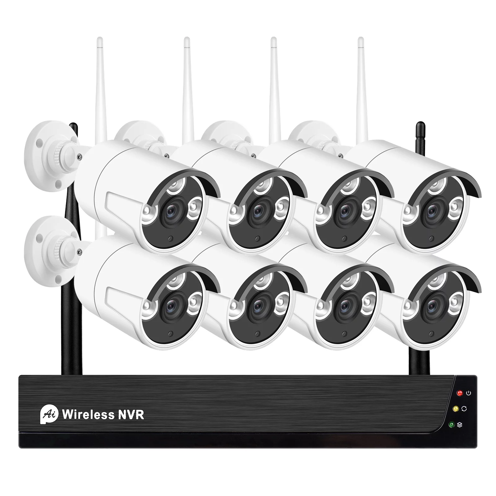 GoolRC 8CH 1080P Wireless System, 8Channel 1080P CCTV NVR + 8PCS 1080P 2.0MP Indoor IP Cameras with , Motion Alert, Smart App Remote Access, No Hard Drive