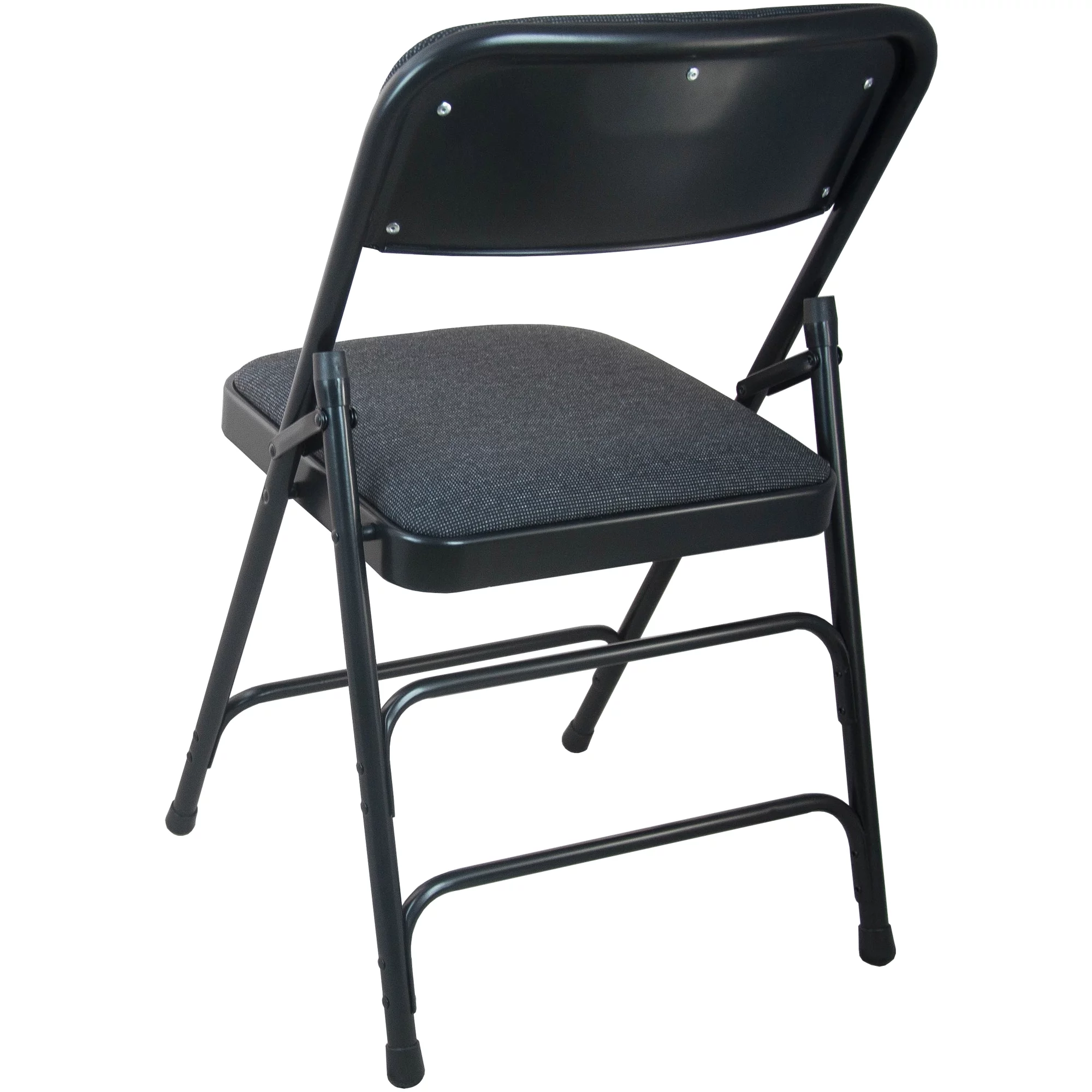 Emma + Oliver 2-Pack Black Padded Metal Folding Chair with Fabric Seat
