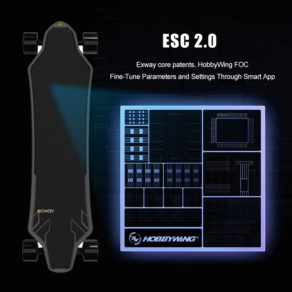 Electric Skateboard with Remote Control, 655W Motor E-Skateboard, 45 KM/H Top Speed Electric Longboard with Frog Light, 30KM Range,for Youth, Adults