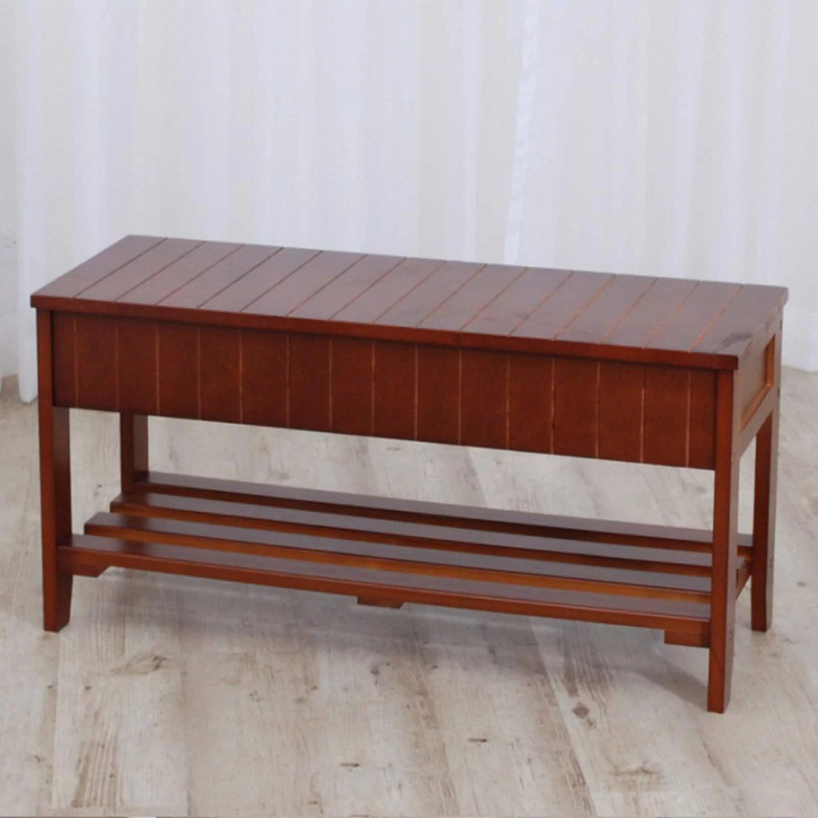 Roundhill Furniture Solid Wood Shoe Storage Bench