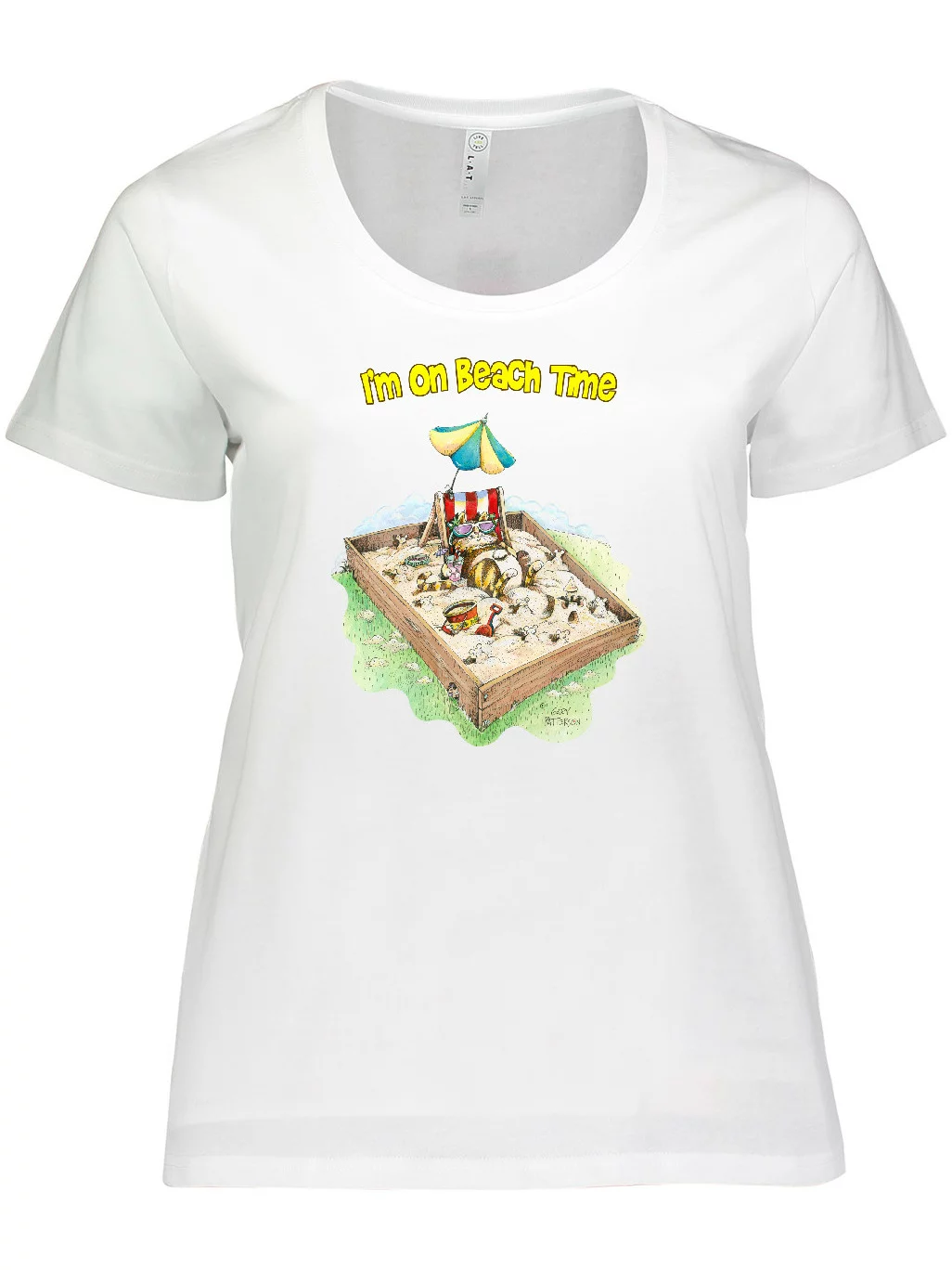 Inktastic I'm on Beach Time with Sandbox and Beach Chair Women's Plus Size T-Shirt