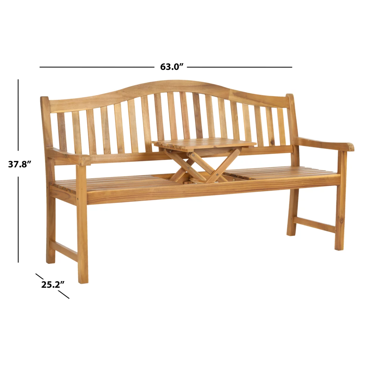 SAFAVIEH Outdoor Collection Mischa Bench Natural Brown