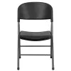 Emma + Oliver 2 Pack 330 lb. Capacity Black Plastic Folding Chair with Charcoal Frame