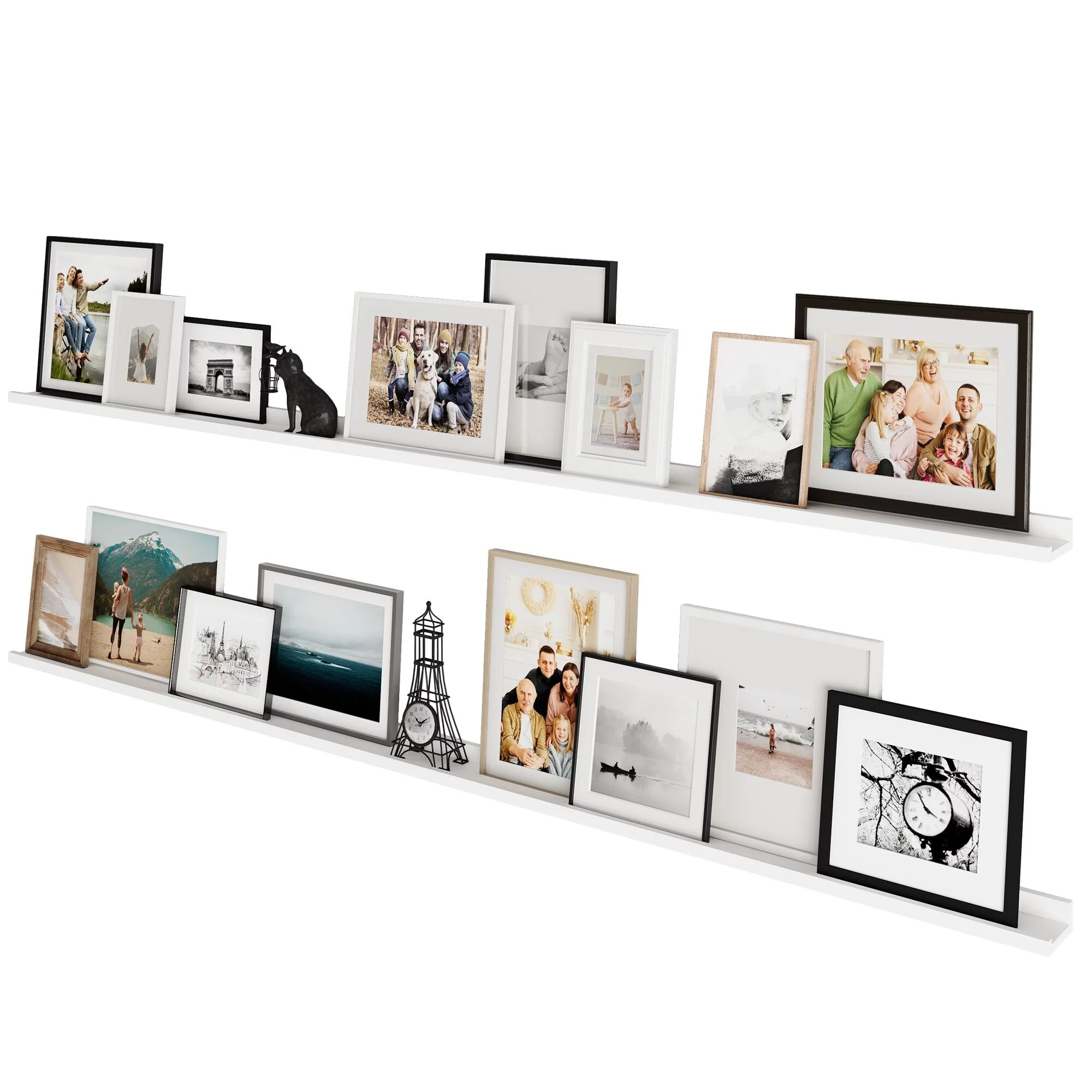 Wallniture Denver Picture Ledges, Photo Display Shelves for Wall, 84