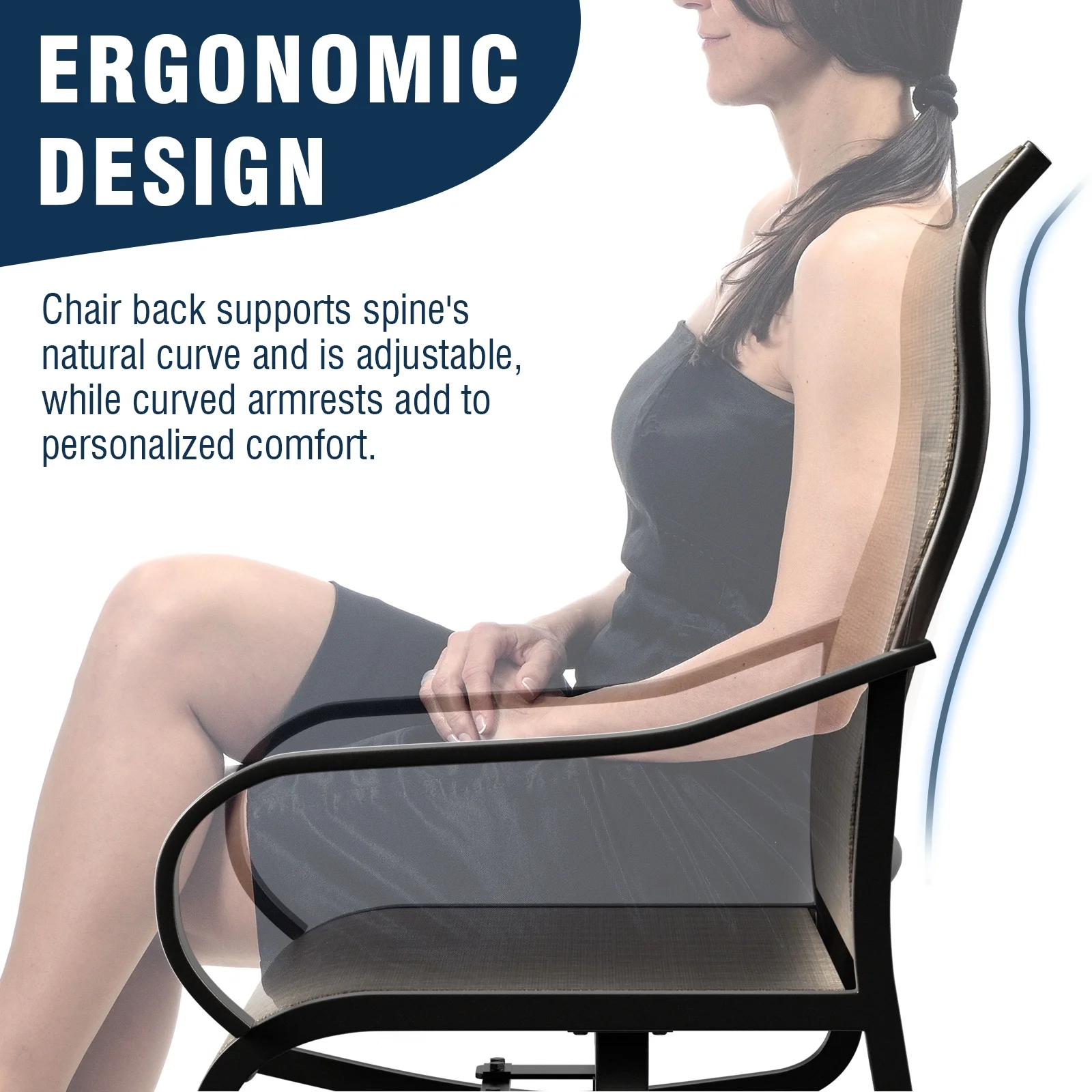 Techmilly Outdoor Dining Chairs , Patio Swivel Chairs Set of 2, Support 400lbs , Brown