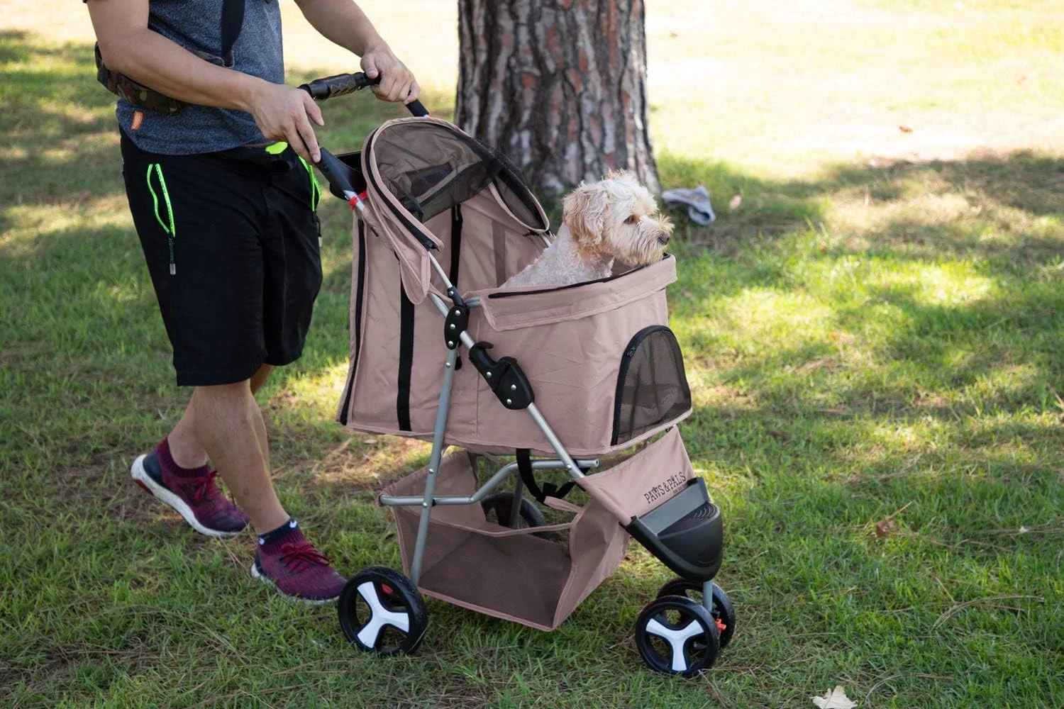 Paws & Pals Dog Stroller 3 Wheels, Pink