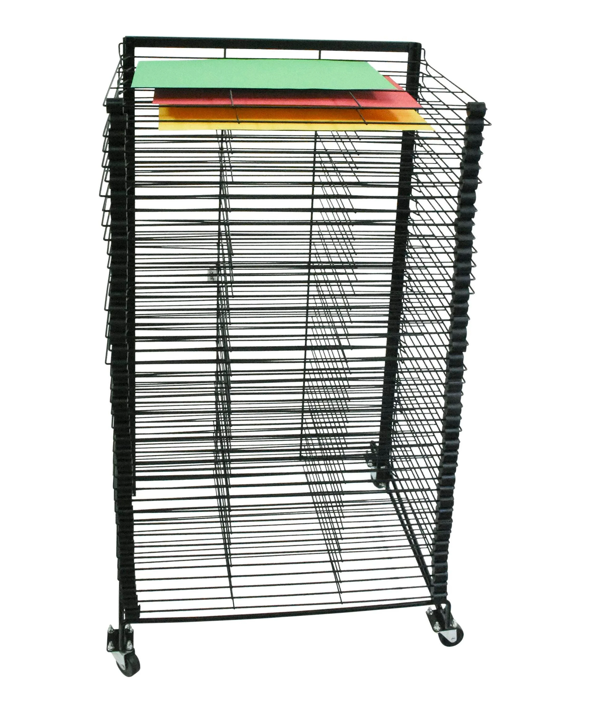 Sax Mobile Drying and Storage Rack with Wheels, 40 Shelves, Steel, 26 x 25 x 40 Inches