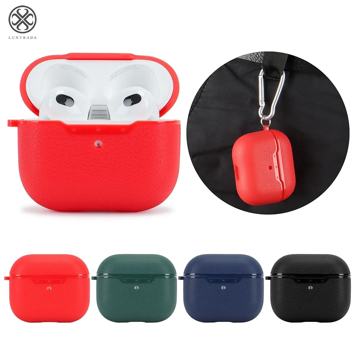 Luxtrada Earbuds Headphones Case Earbuds Case Cover Protective Cover for Apple Airpods 3rd with Hook