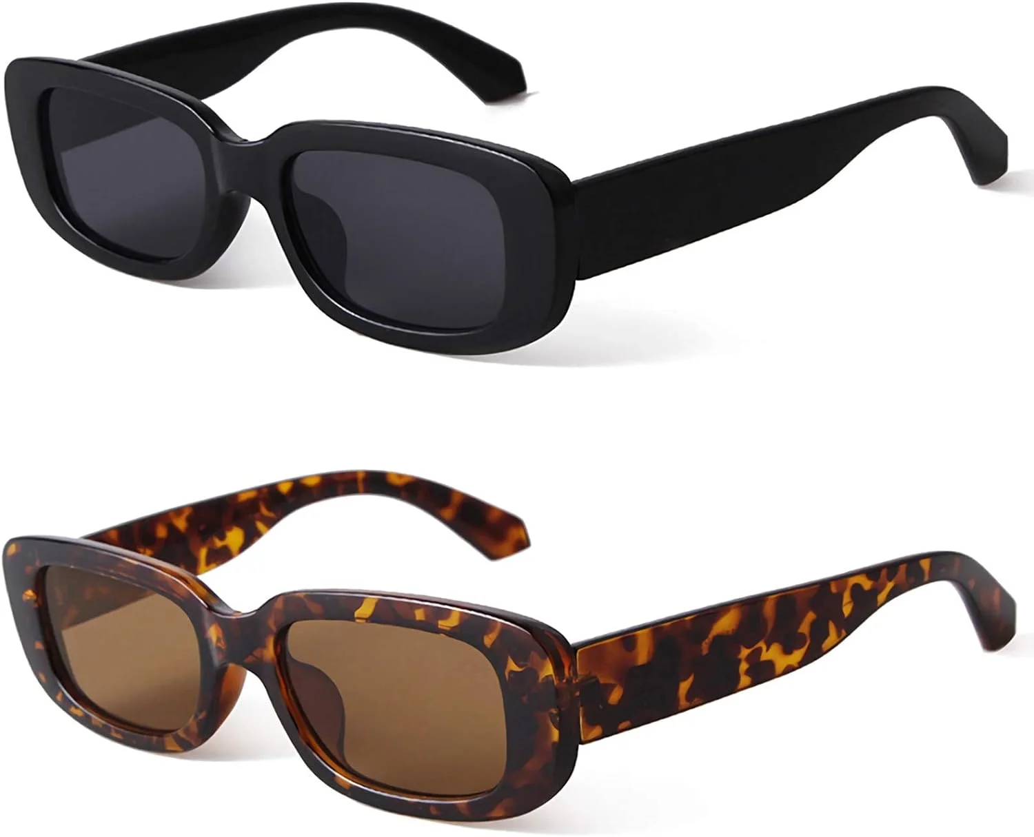 Rectangular Sunglasses Men's and Women's Small Square Sunglasses Uv-Proof Glass