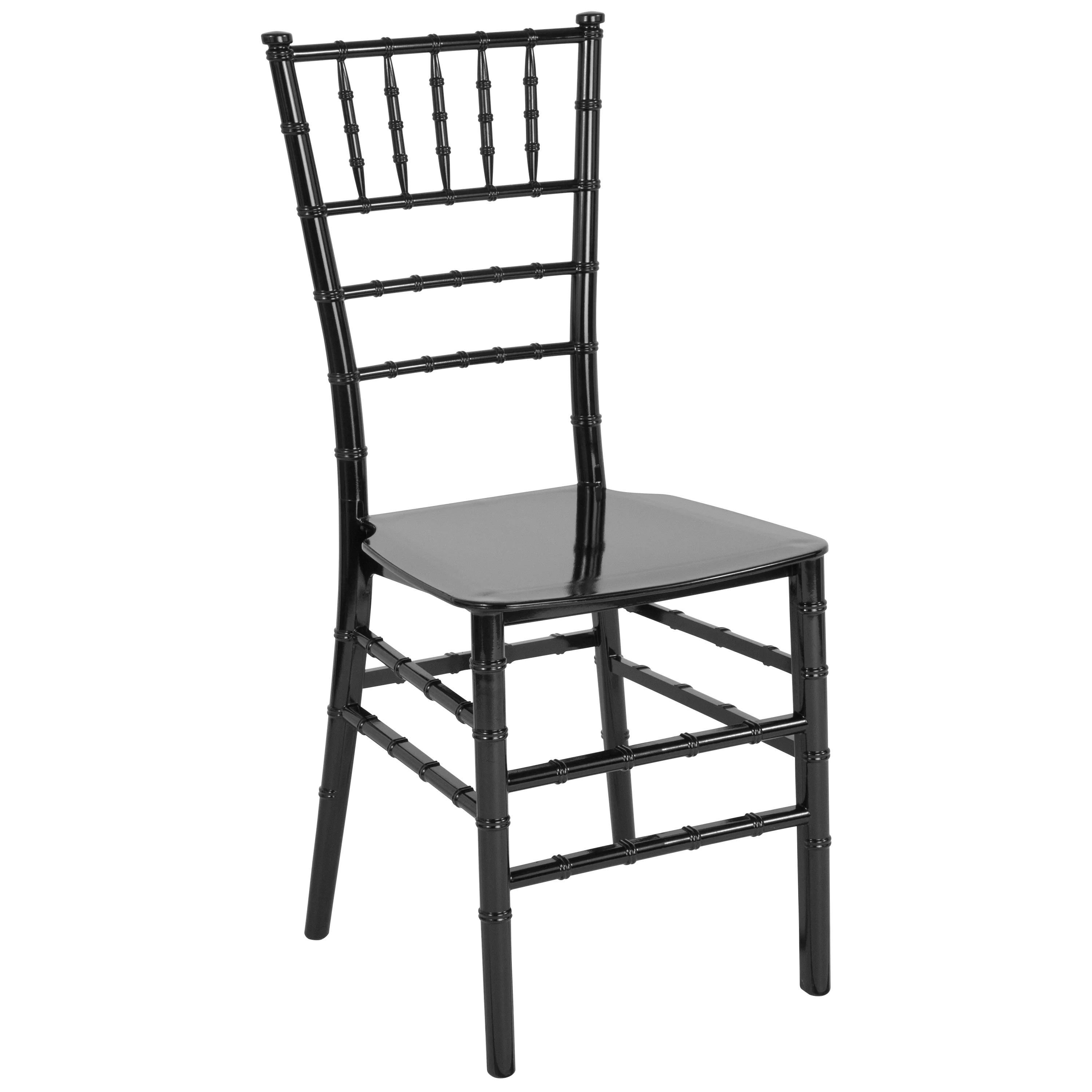 Emma + Oliver Black Stackable Resin Chiavari Chair