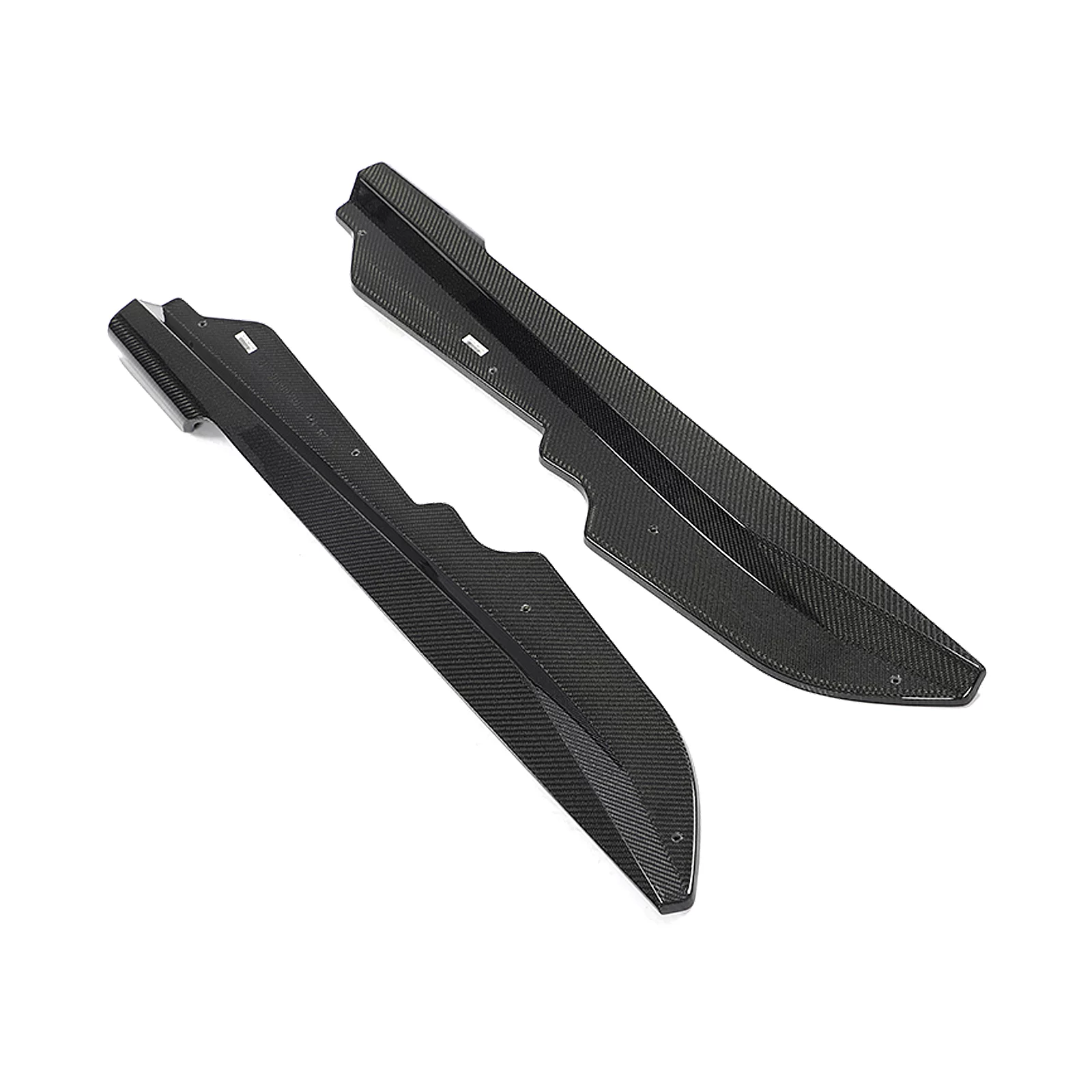 Ikon Motorsports Side Skirts Compatible With 2020-2023 Chevrolet Corvette C8 Stingray & Z51 IKON Style Real Carbon Fiber Gloss Black Left Right Winglet Rocker Panel Extensions