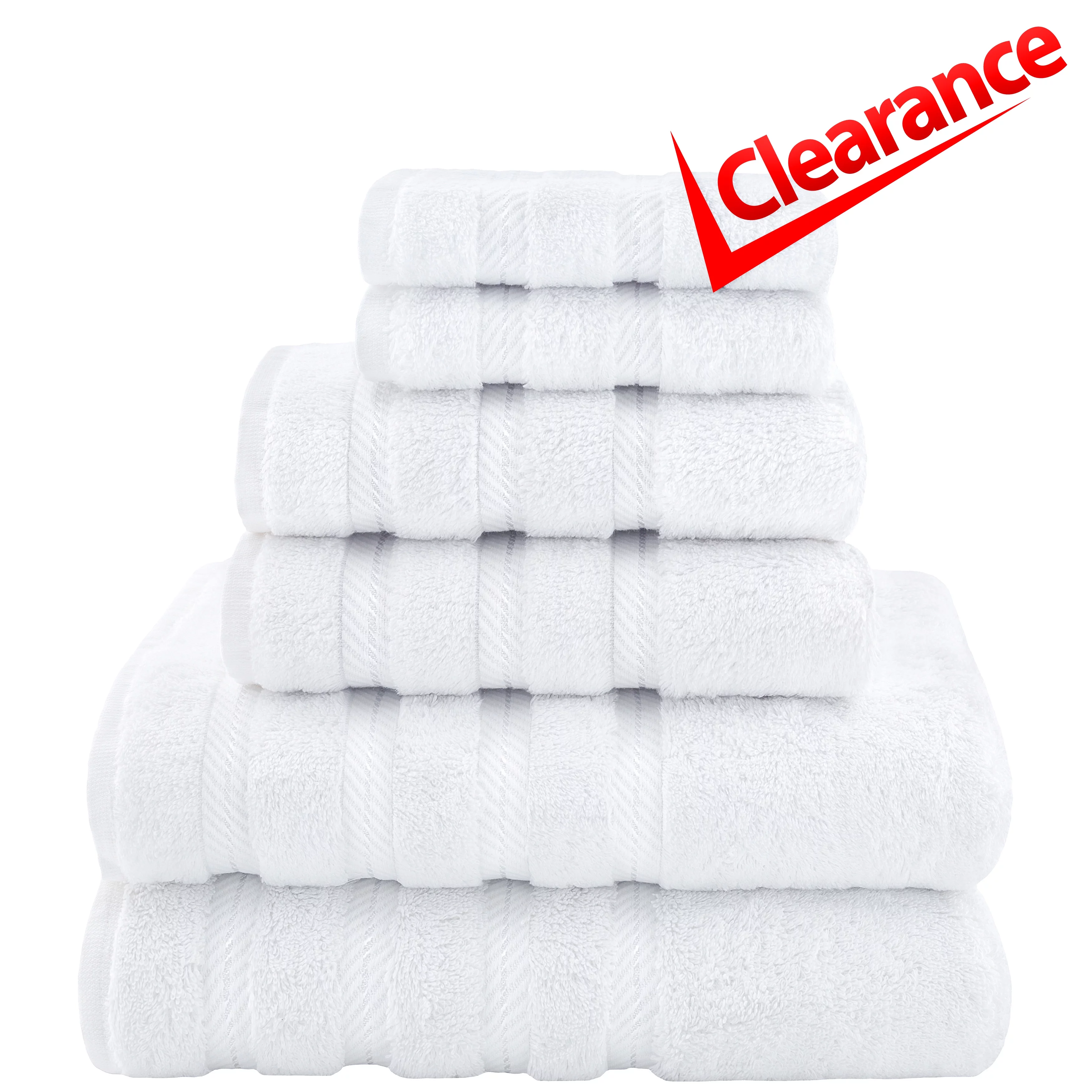 American Soft Linen White Towel Set 100% Turkish Cotton Towels for Bathroom 6 Piece