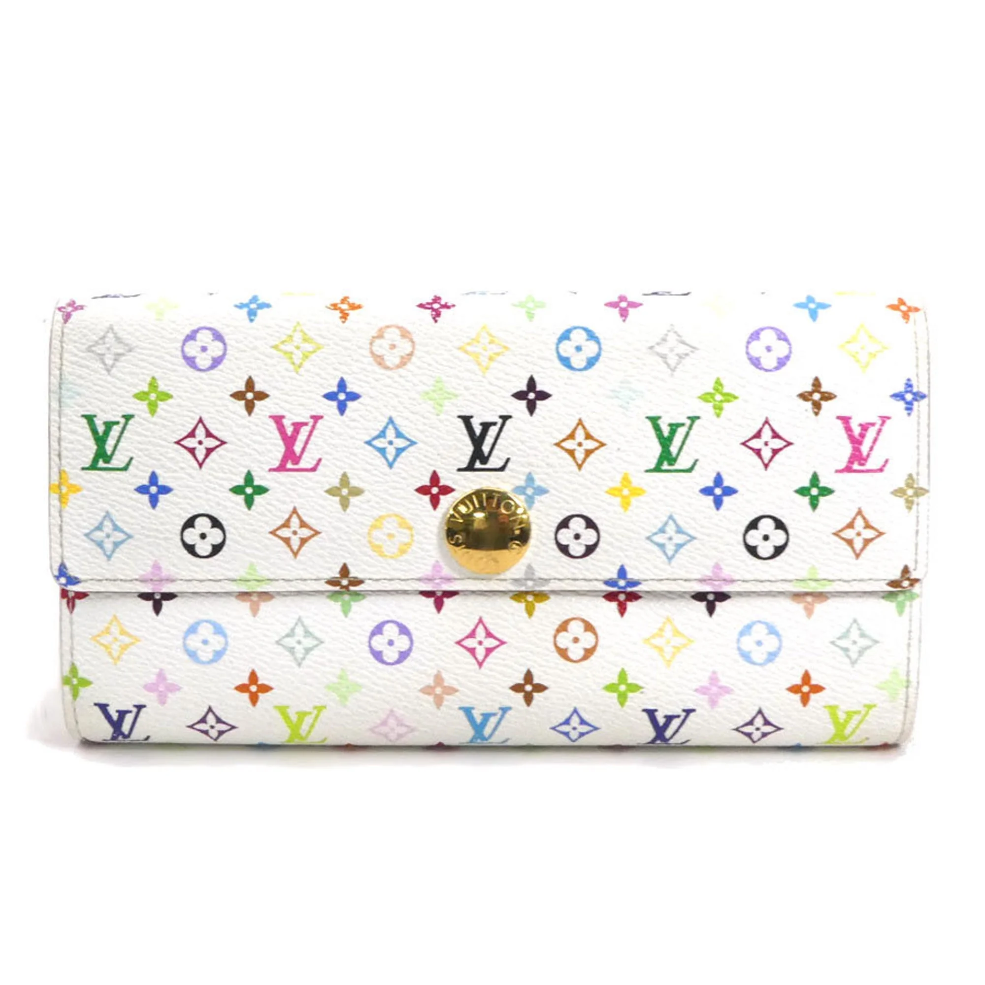 Pre-Owned LOUIS VUITTON Long Wallet Monogram Multicolor Portefeuille Sarah Bronze Gold Ladies (Good)