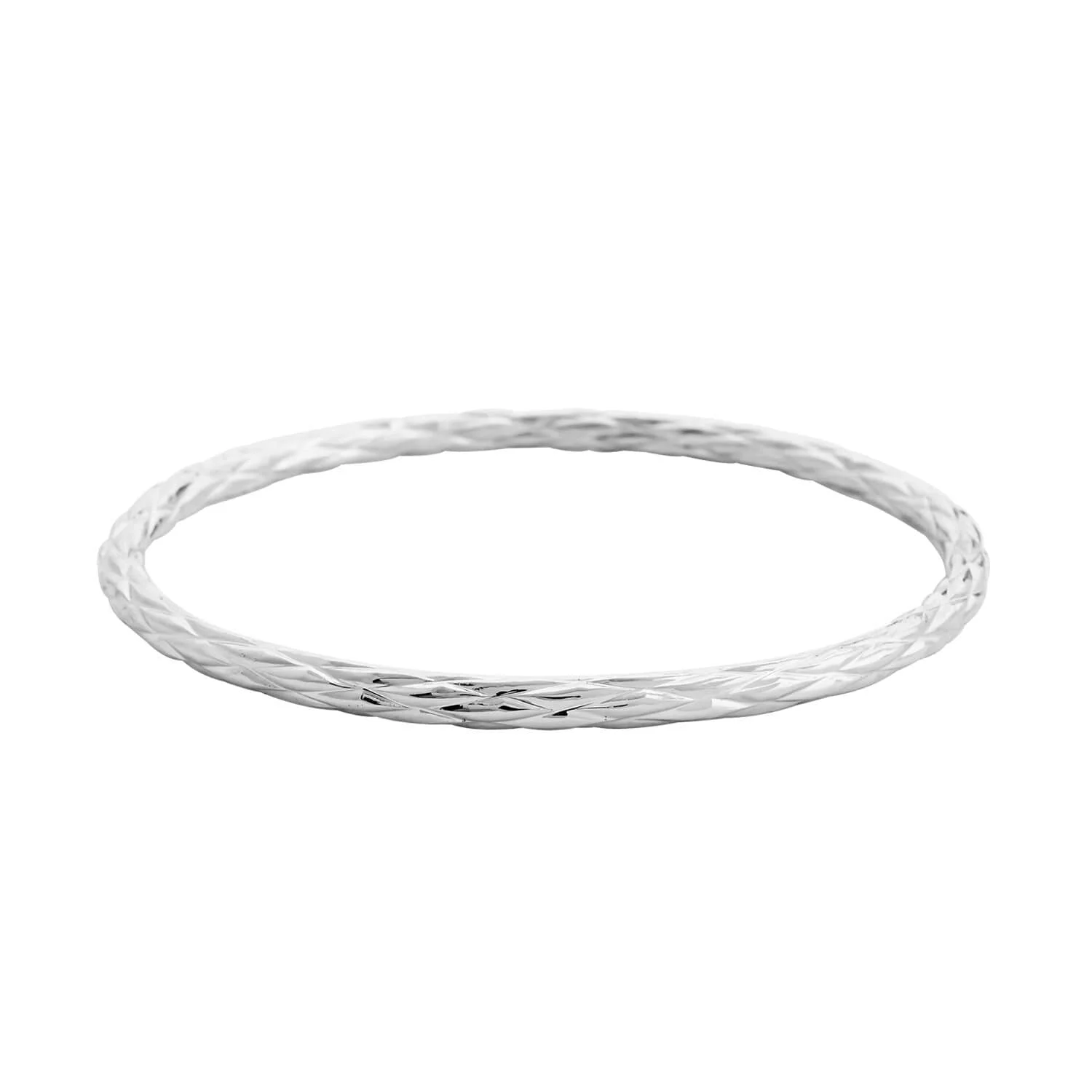Shop LC Silvertone Quilted Pattern Bangle Cuff Bracelet for Women Jewelry Size 8