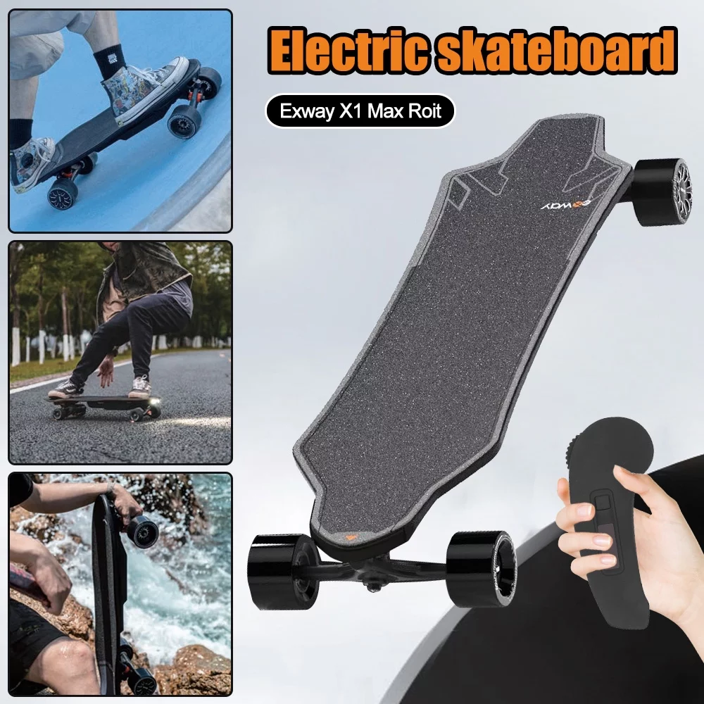 Electric Skateboard with Remote Control, 655W Motor E-Skateboard, 45 KM/H Top Speed Electric Longboard with Frog Light, 30KM Range,for Youth, Adults