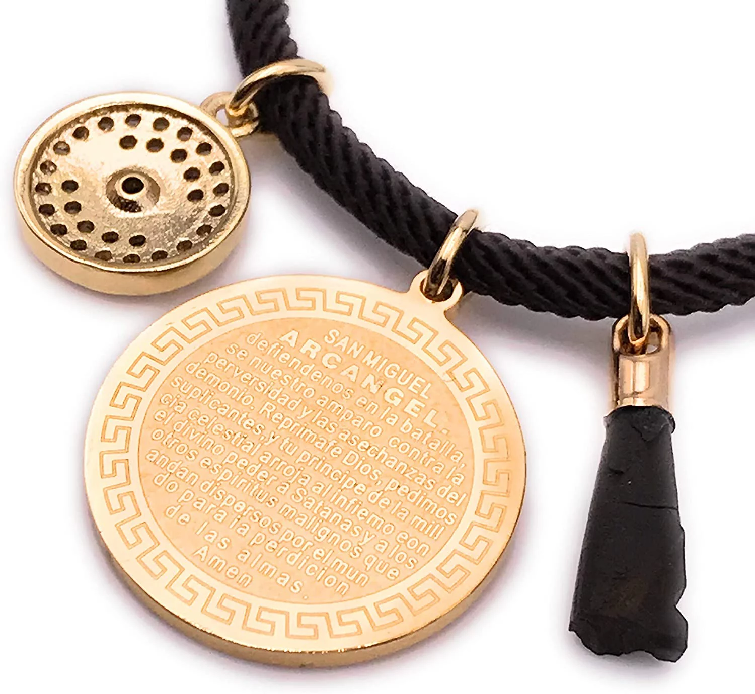 LESLIE BOULES Saint Michael Medal Bracelet for Women (Brown)