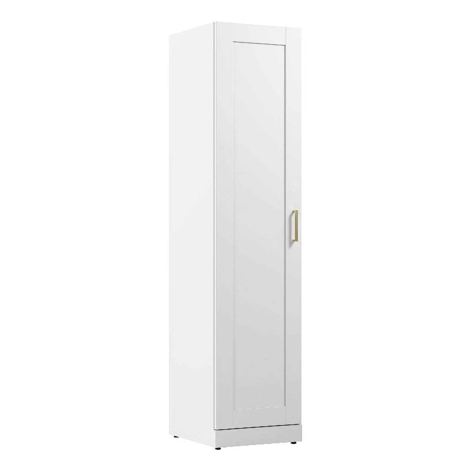 Bowery Hill Tall Narrow Storage Cabinet with Door in White - Engineered Wood