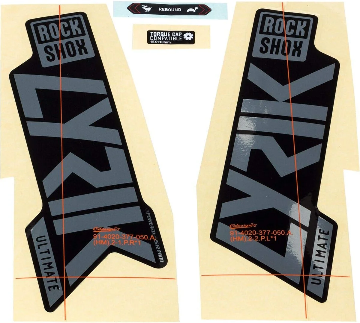 Rockshox Fork Decal Kit - Lyrik Ultimate, 27.5
