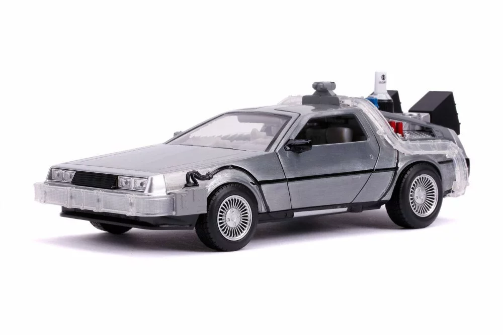 DeLorean Time Machine with Lights - Flying Version, Back to the Future Part II - Jada 31468 - 1/24 Scale Diecast Model Toy Car