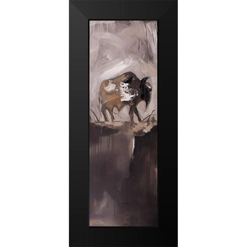 Atelier B Art Studio 7x14 Black Modern Framed Museum Art Print Titled - ABSTRACT BUFFALO