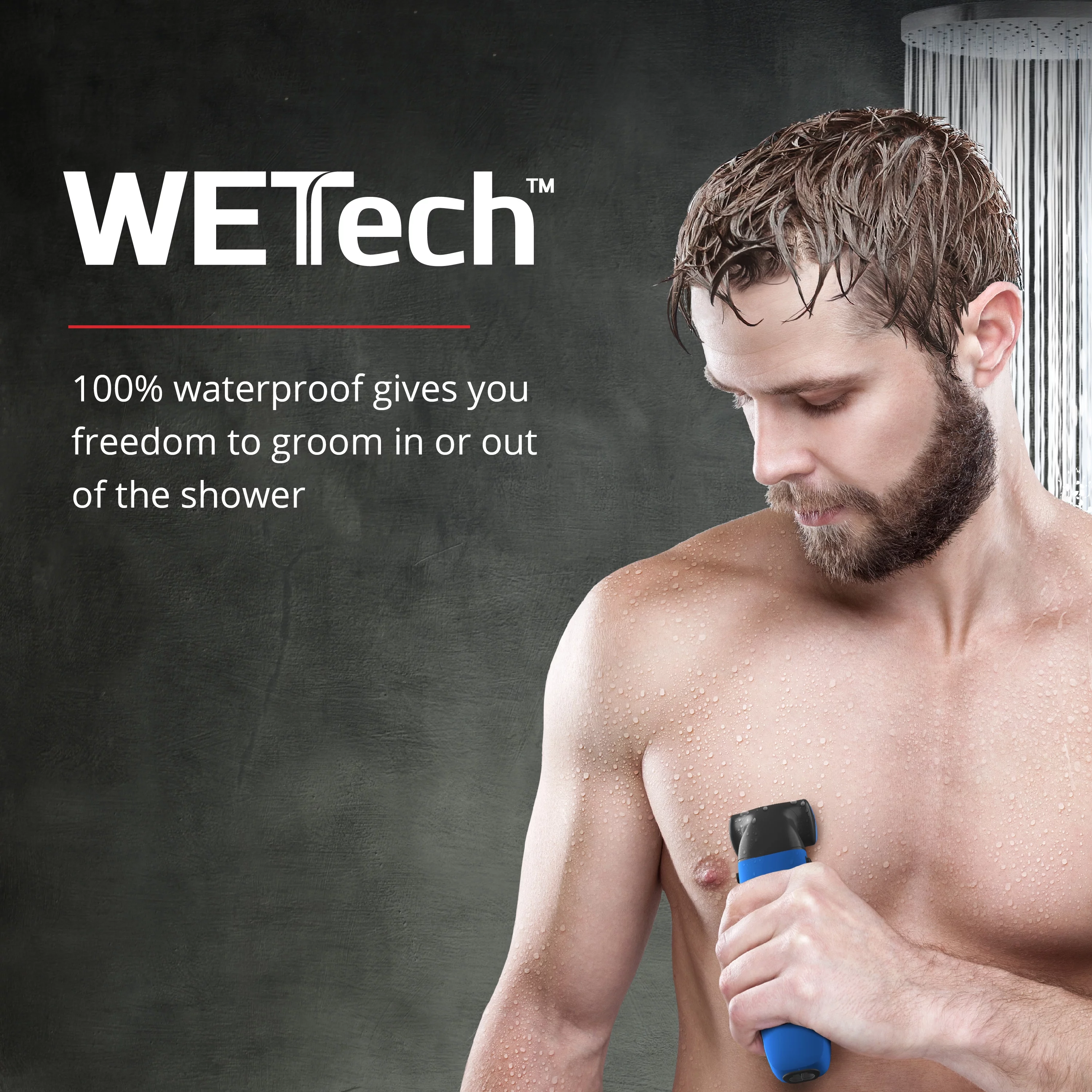 Remington WETech Face & Body Grooming Kit, Groomer Trimmer, Black/Blue, PG6255B