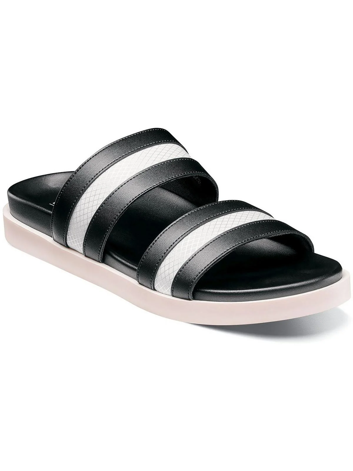 Stacy Adams Mens METRO Faux Leather Slide on Slide Sandals