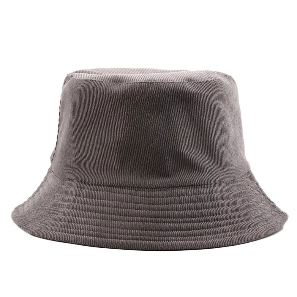 Women Men Foldable Soft Double-sided Fisherman Cap Bucket Hat Panama Hat Sun Cap GREY
