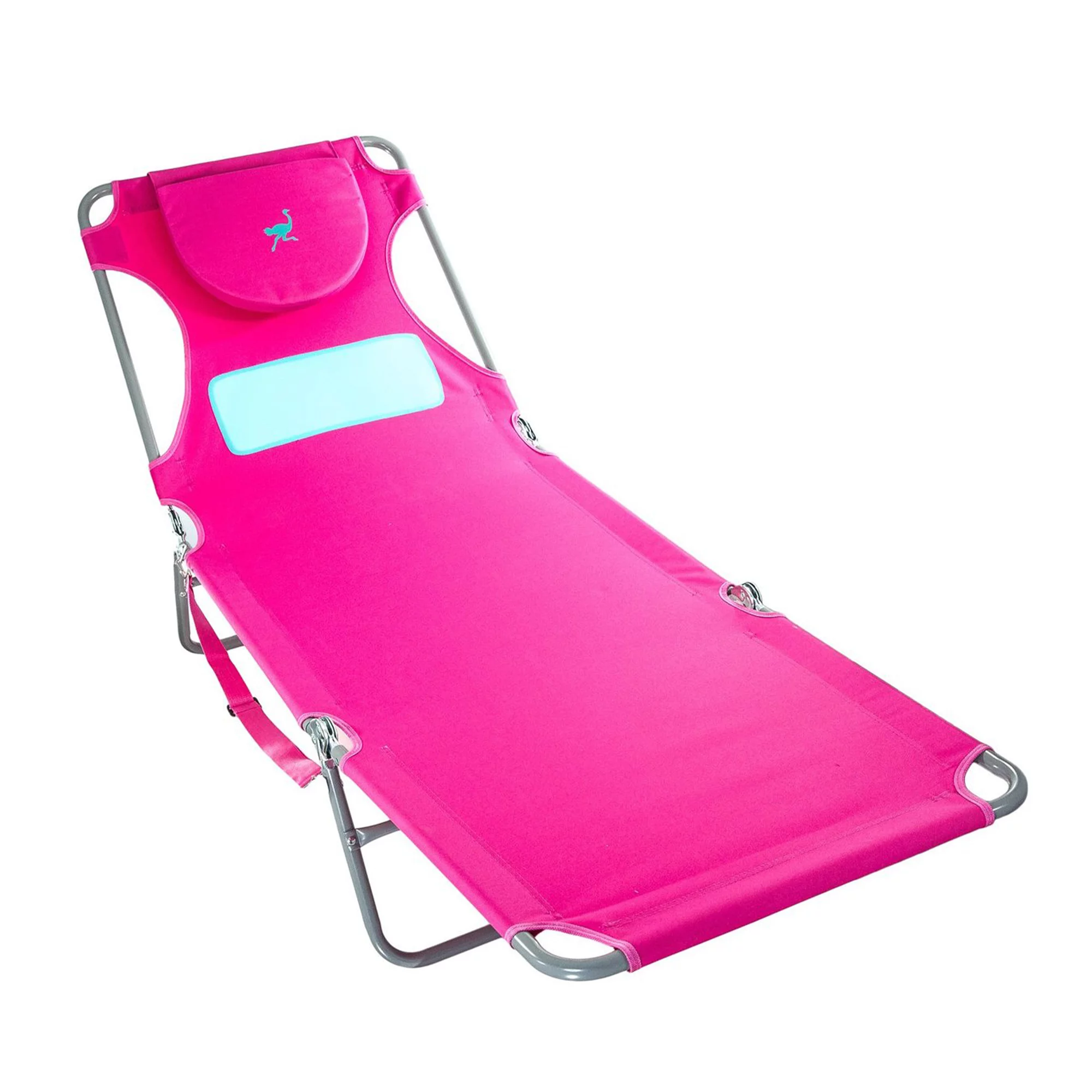 Ostrich Comfort Lounger Face Down Sunbathing Beach Chair, Pink (3 Pack)