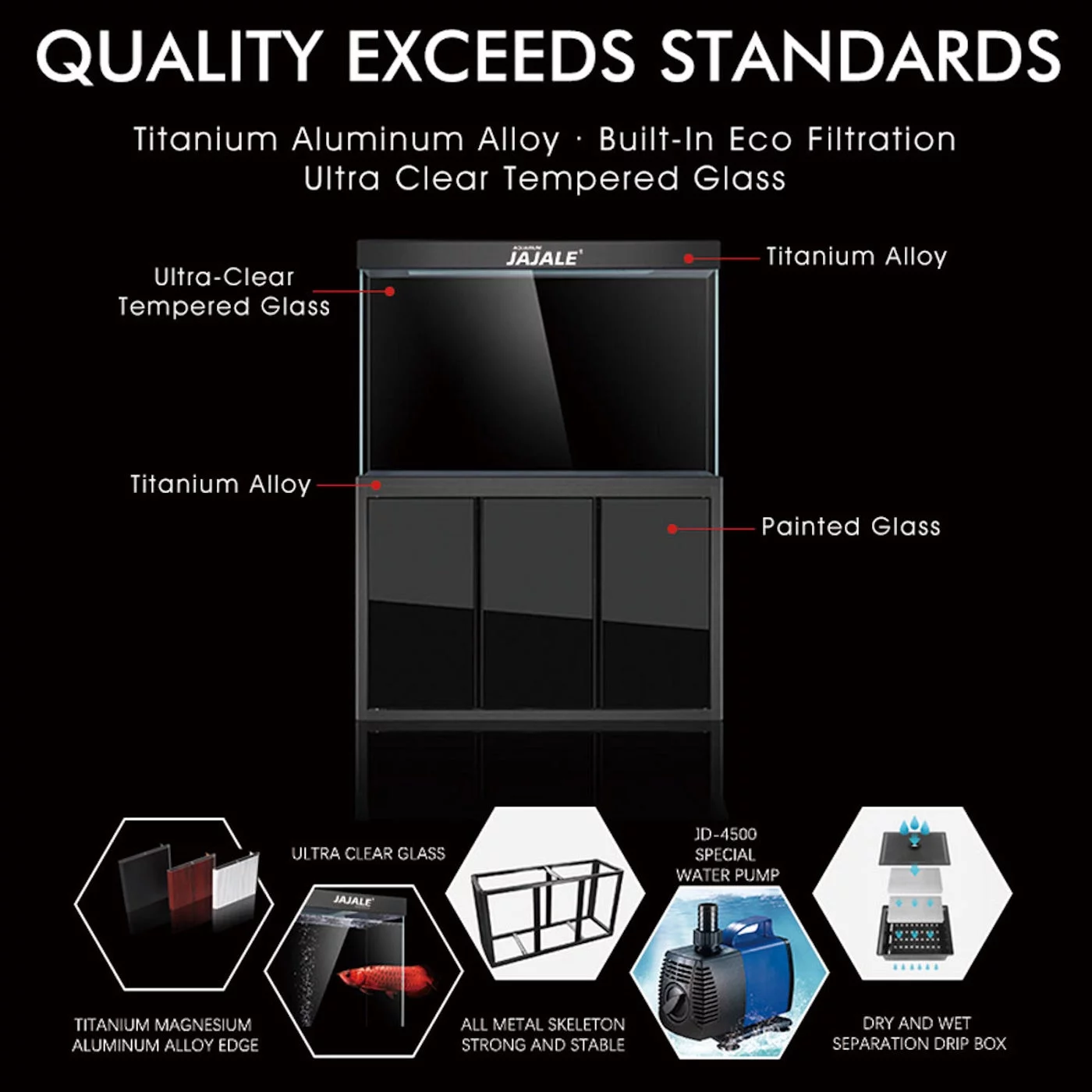 Aqua Dream 175 Gallon Tempered Glass All-in-one Aquarium Redwood