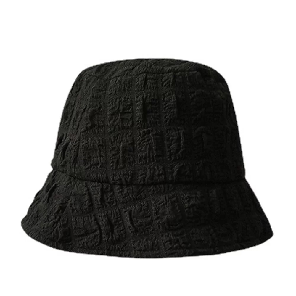 Portable Big Visors Outdoor Anti-UV Wide Brim Fisherman Cap Beach Cap Bucket Hat Sun Hat BLACK