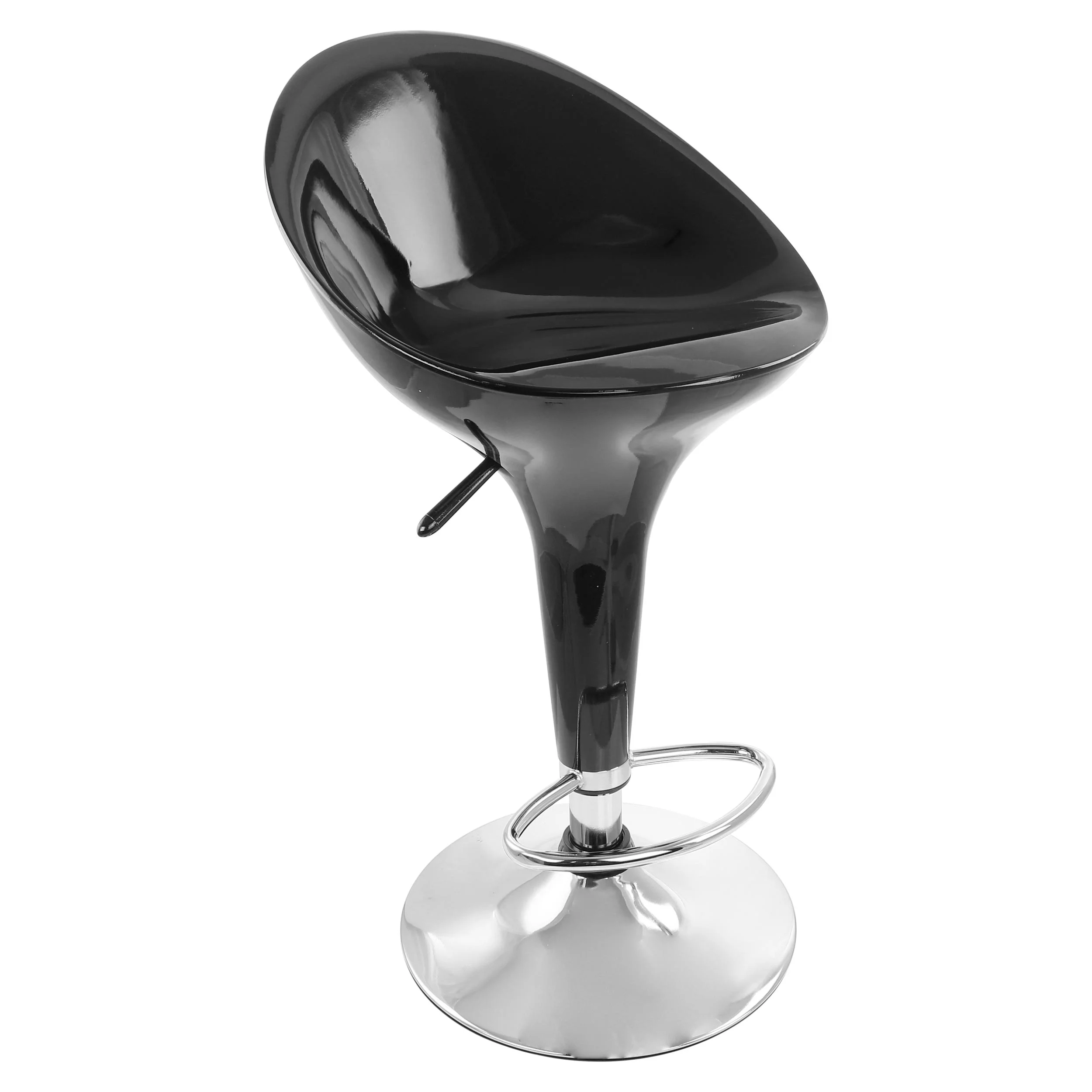 Elama Bar Stool with Adjustable Height & Swivel, Black and Chrome, Set of 2