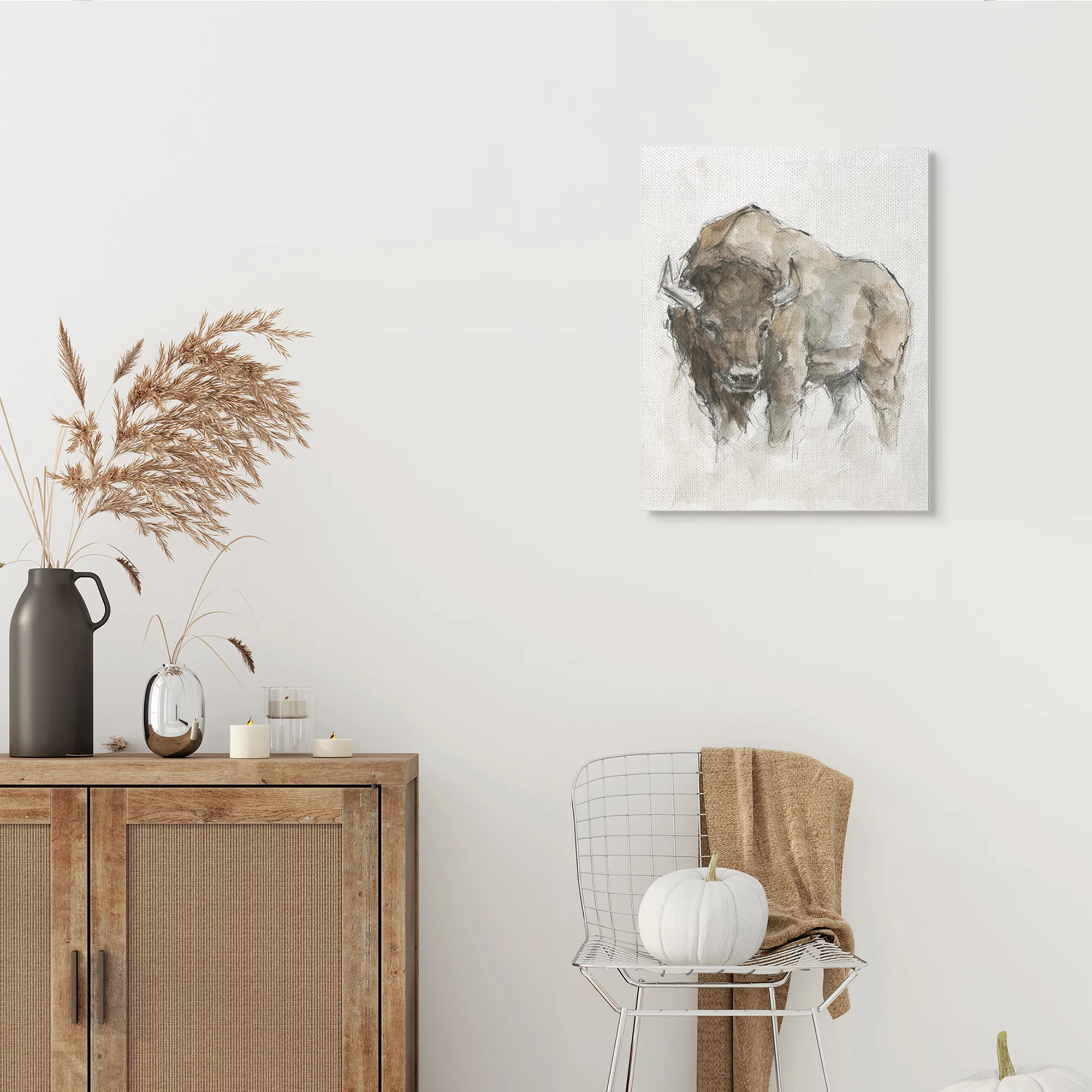 Stupell Indtries Western Buffalo Brown Country Animal Canvas Wall Art, 24 x 30, Design by Ethan Harper