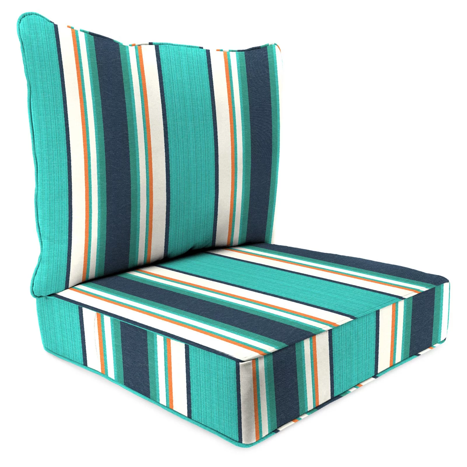 Jordan Manufacturing Sunbrella 2 Piece Token Surfside Outdoor Deep Seat Chair Cushion