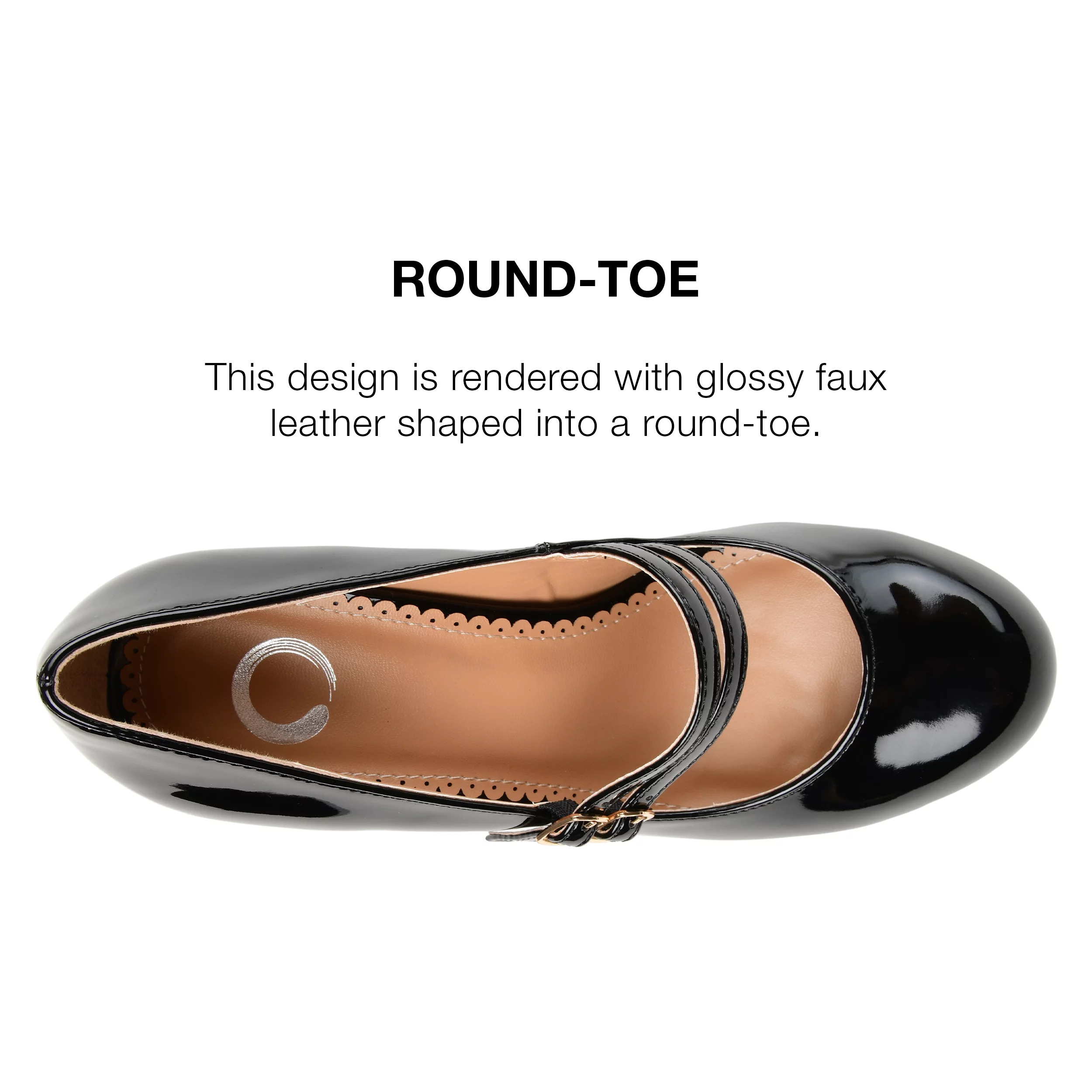 JOURNEE COLLECTION Womens Black Mary Jane Padded Wendy Round Toe Block Heel Buckle Pumps 8 M