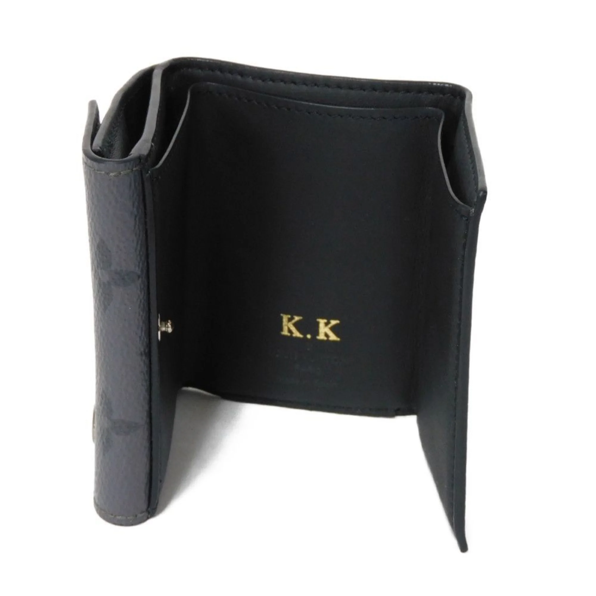 Pre-Owned LOUIS VUITTON Trifold Wallet Discovery Compact W Snap RFID Monogram Eclipse Reverse Noir M45417 Men's Billfold (Good)