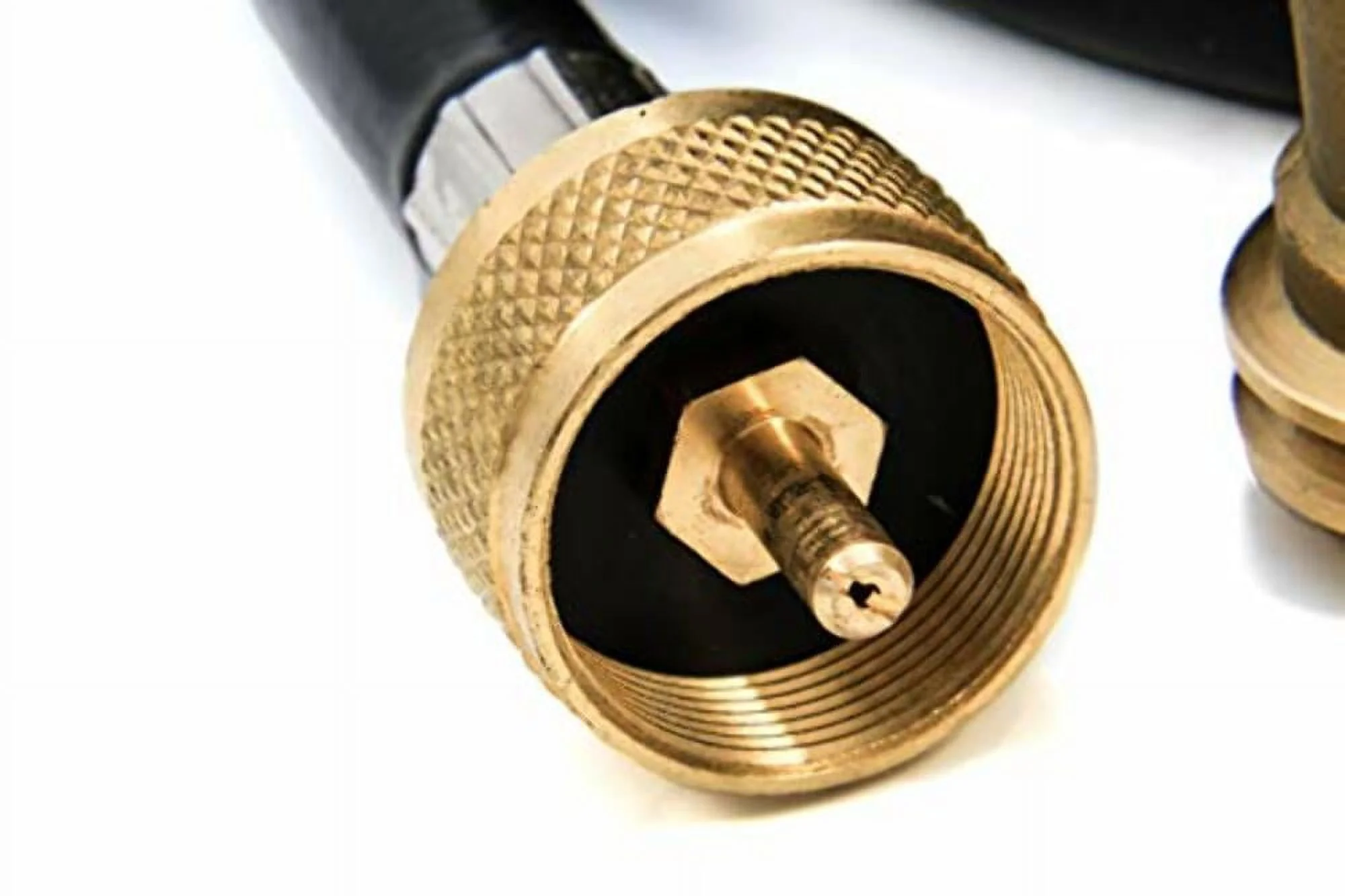 Camco Camper/RV Propane 3-Port Brass Tee with 12-Ft Propane Hose | Includes a Female POL, Excess Flow Soft Nose POL & 1