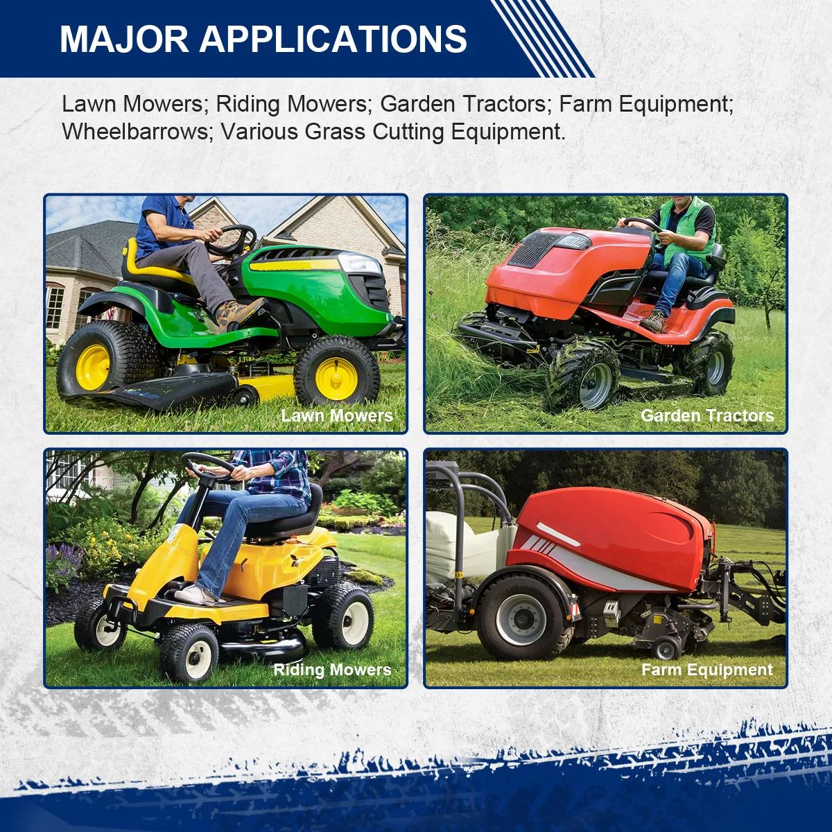 MaxAuto 2 Pcs 16x6.50-8 Lawn Mower Tire for Garden Tractors Ridings, 4PR, Tubeless