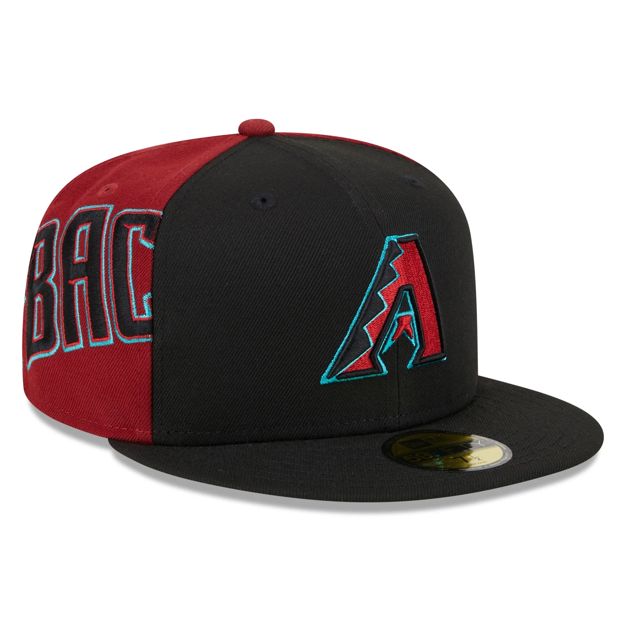 Men's New Era Black/Red Arizona Diamondbacks Gameday Sideswipe 59FIFTY Fitted Hat