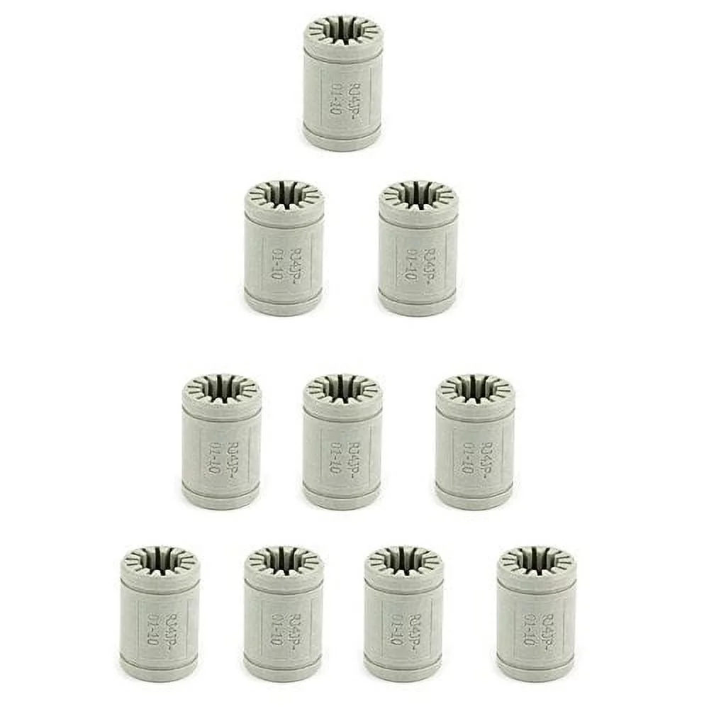 Replacement 10Pcs 3D Printer Solid Polymer LM10UU Bearing - 10Mm Shaft - Igus Drylin RJ4JP-01-10