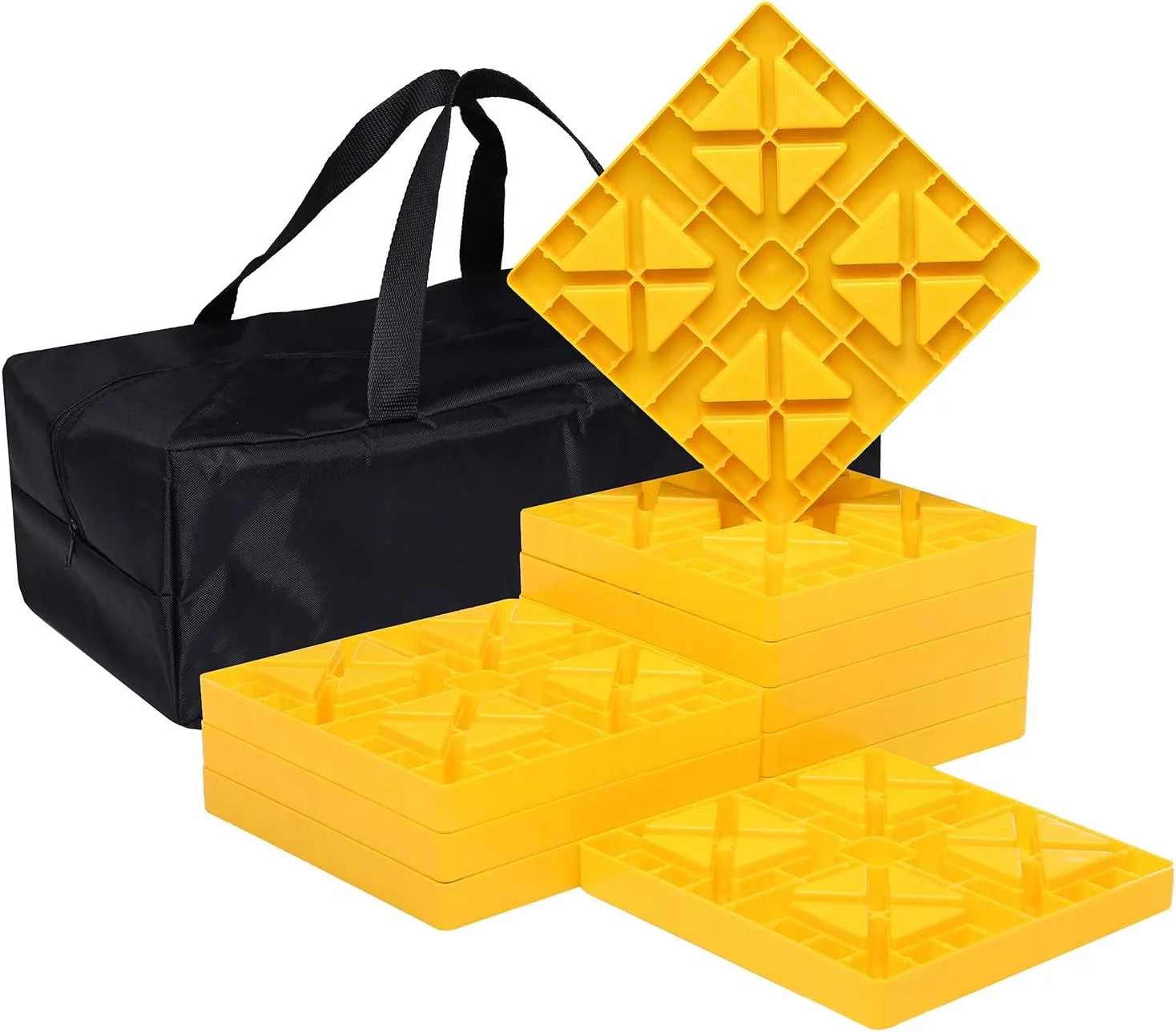 GarfatolRv Camper Leveling Blocks Ideal for Leveling Single and Dual Wheels, 10 Pack with Bag