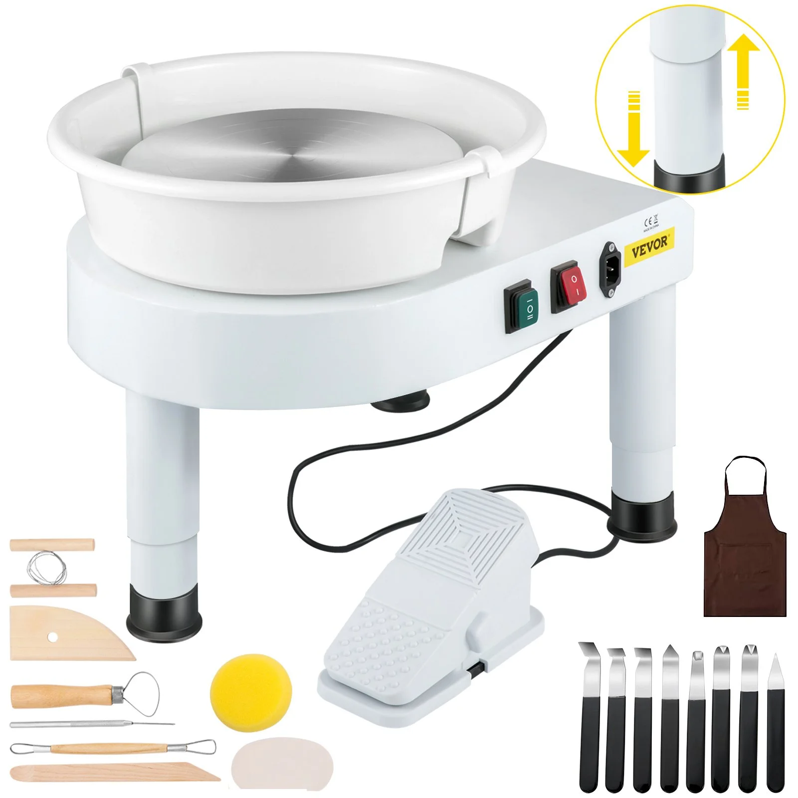 VEVOR 14in Ceramic Pottery Wheel Electric Clay Machine for Home Art Craft DIY