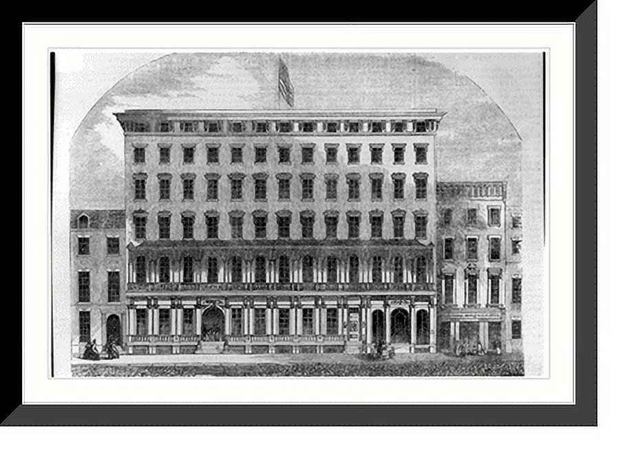 Historic Framed Print, View of the Girard House, Philadelphia, 17-7/8