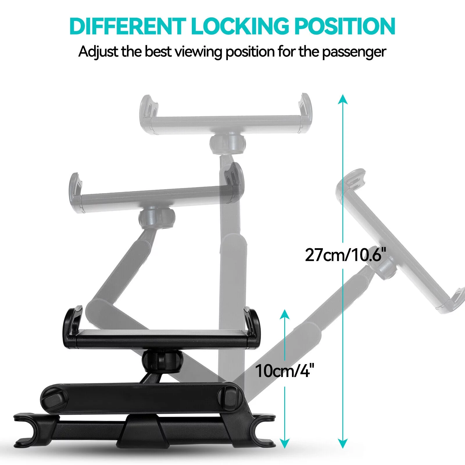 Yiyasu 360° Adjustable Car Back Seat Headrest Mount Tablet Holder for 4