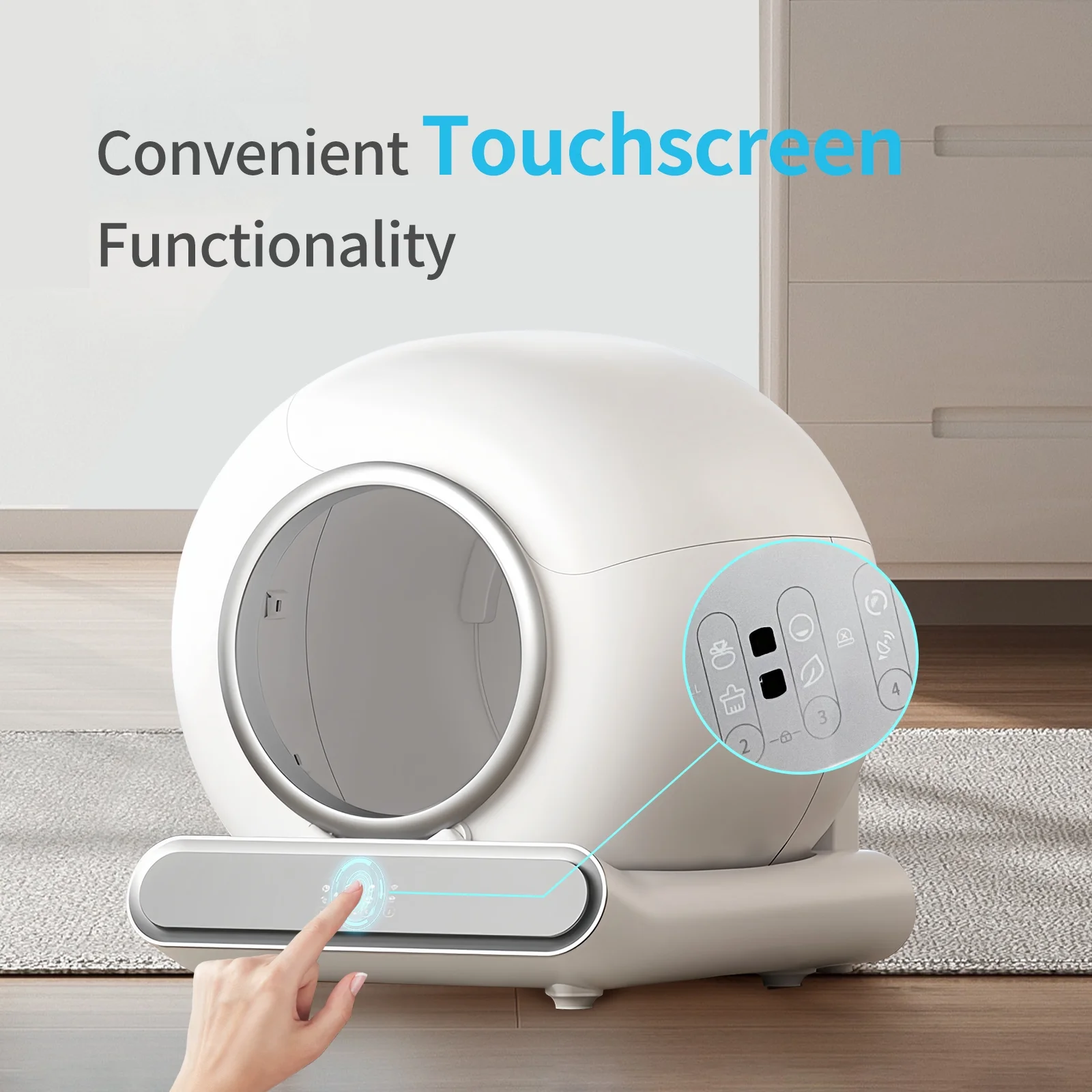 XCLOUD Smart Cat Litter Box, Self-Cleaning Cat litter Box, xSecure/Odor Removal/APP Control, 65L